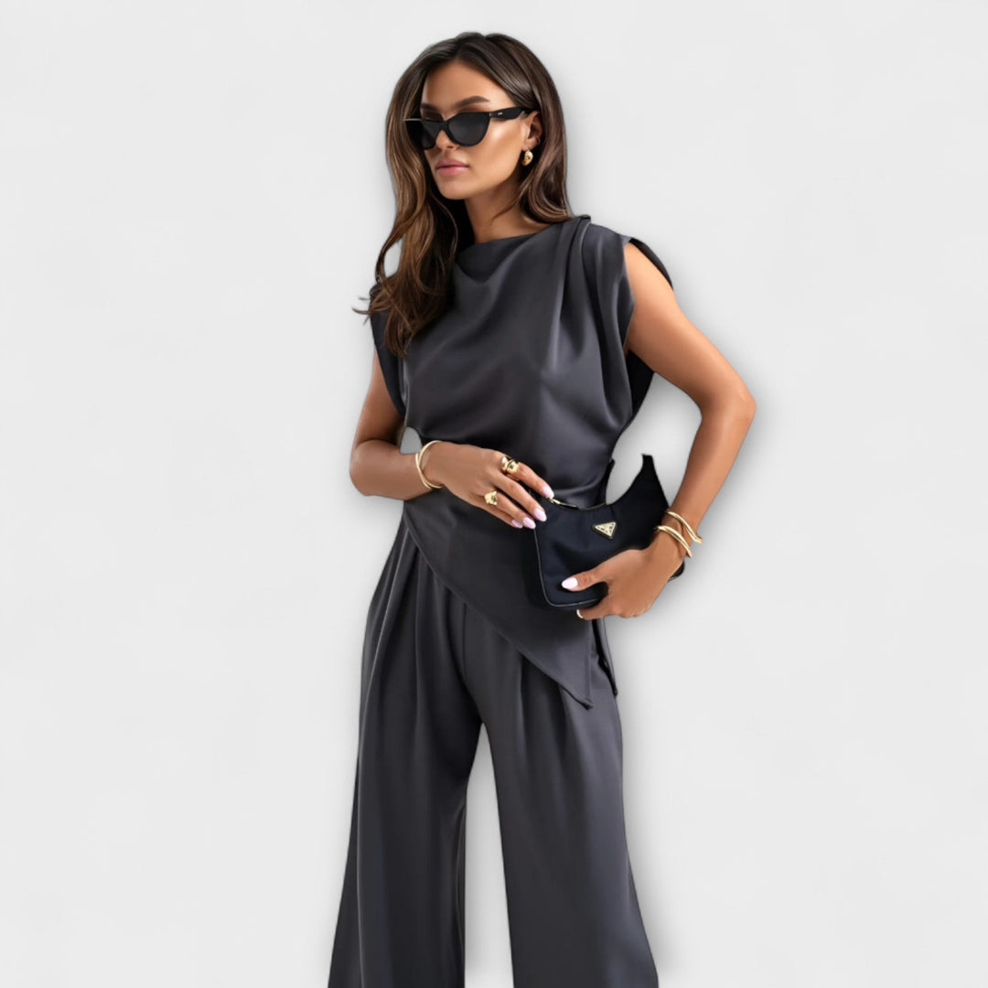 Asymmetrical Set with Dramatic Shoulders
