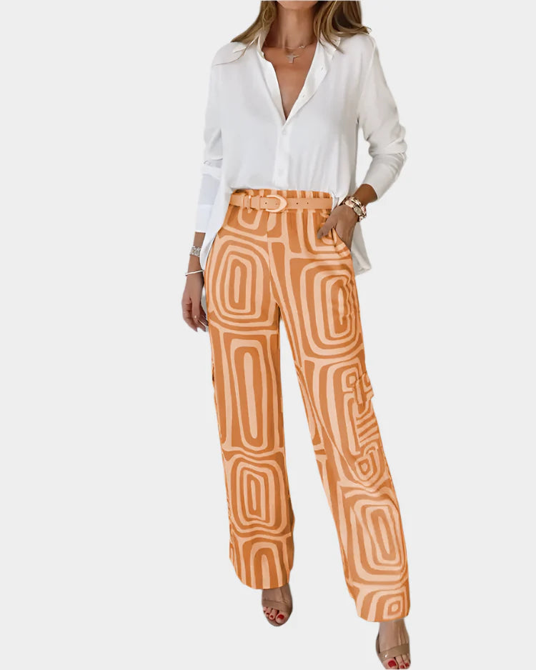 Wide-Leg Trouser & Blouse Set