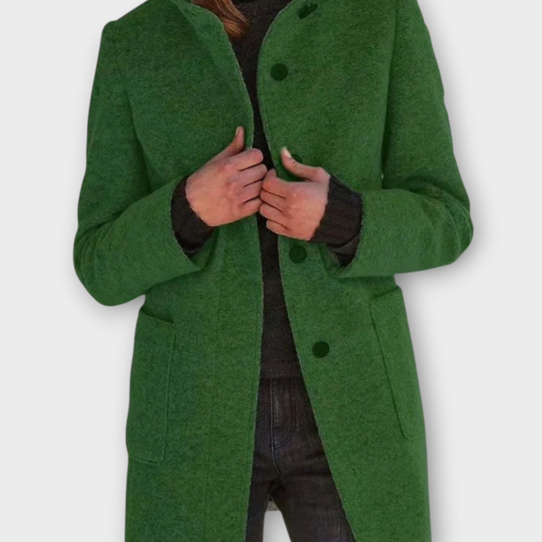 Timeless Button-Front Mid-Length Coat