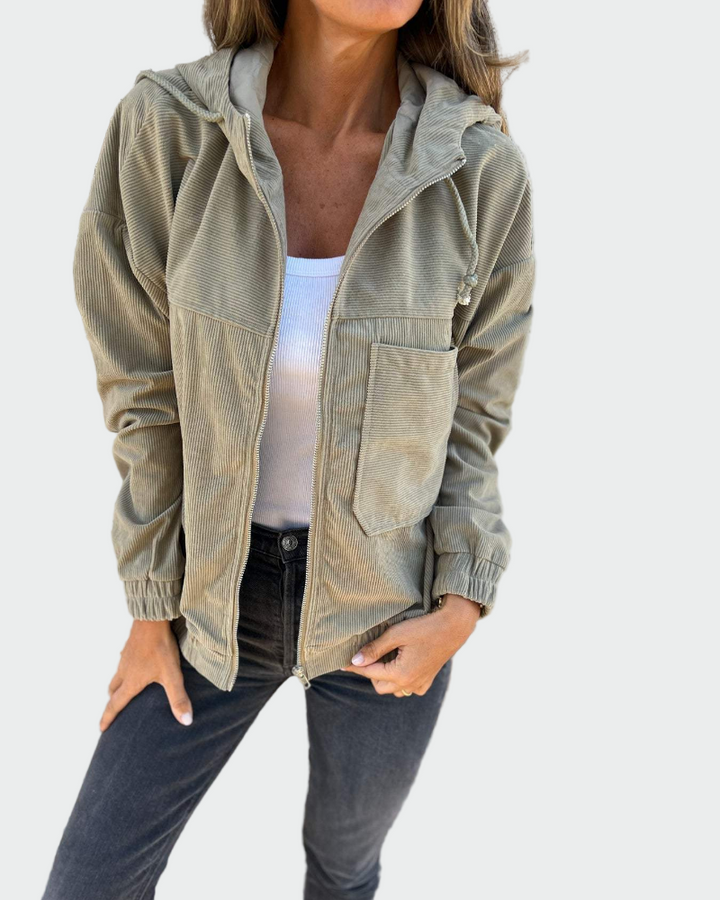 Velvet Textured Blazer with Stripes