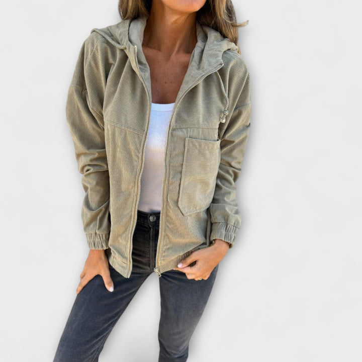 Ella - Hooded Jumpsuit in Quilted Fabric with Zip