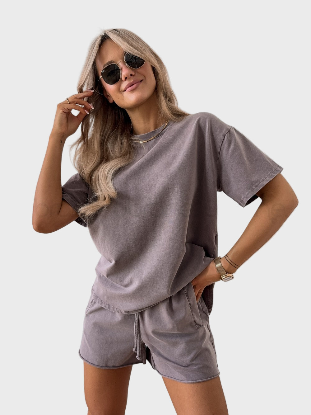 Two-Tone Cotton 2-Piece Set