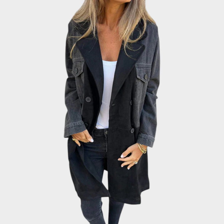 Color-Block Longline Trench Coat
