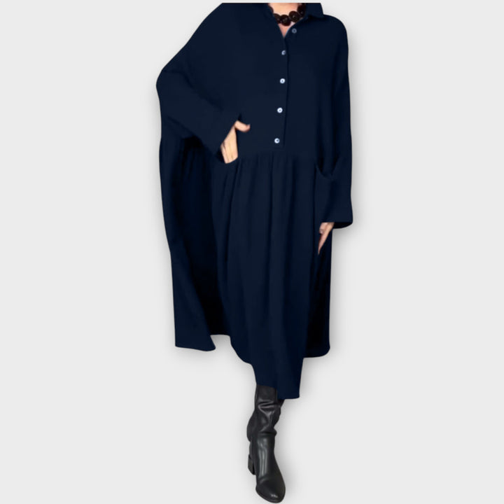 Classic Button-Down Midi Dress