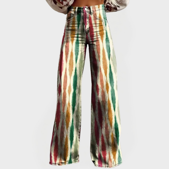 Stylish Wide-Leg Trousers with Pattern