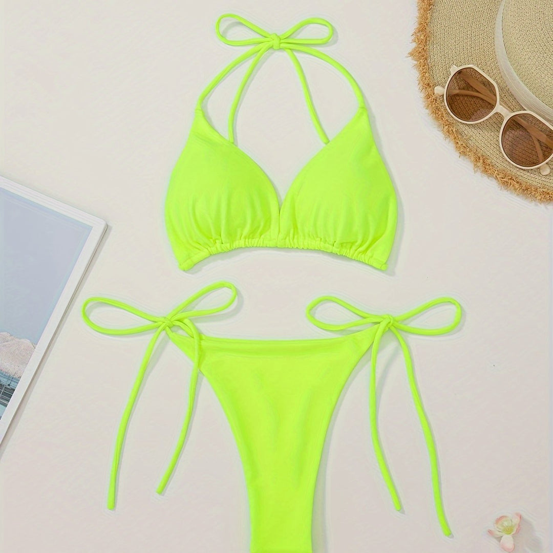 Halter Neck Bikini with V Brief
