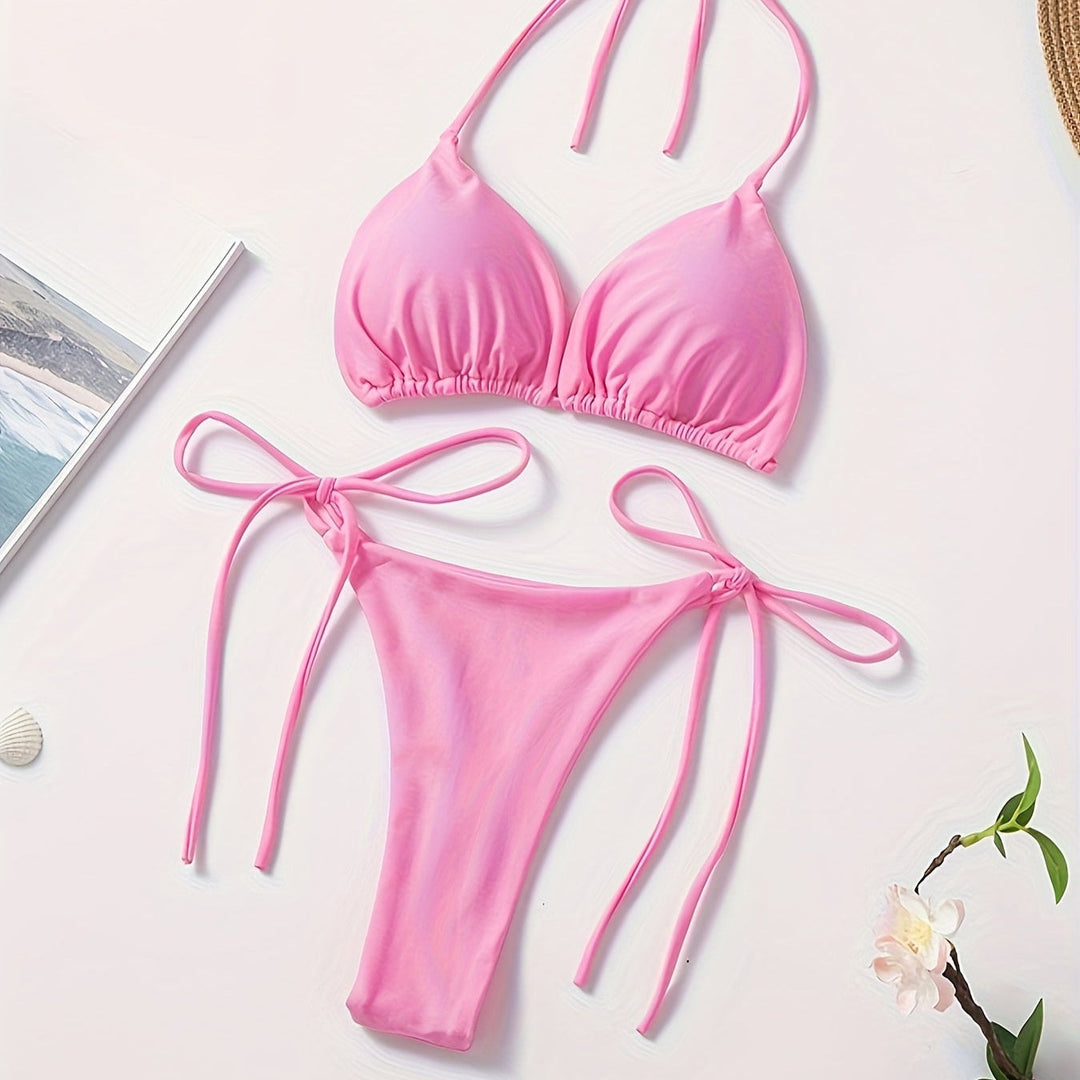 Halter Neck Bikini with V Brief