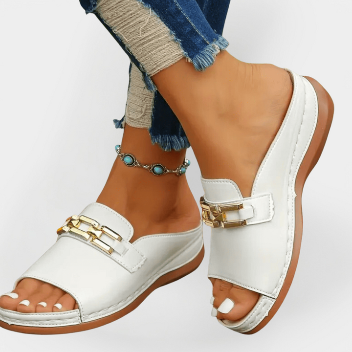 Orthopedic Leather Flip-Flops