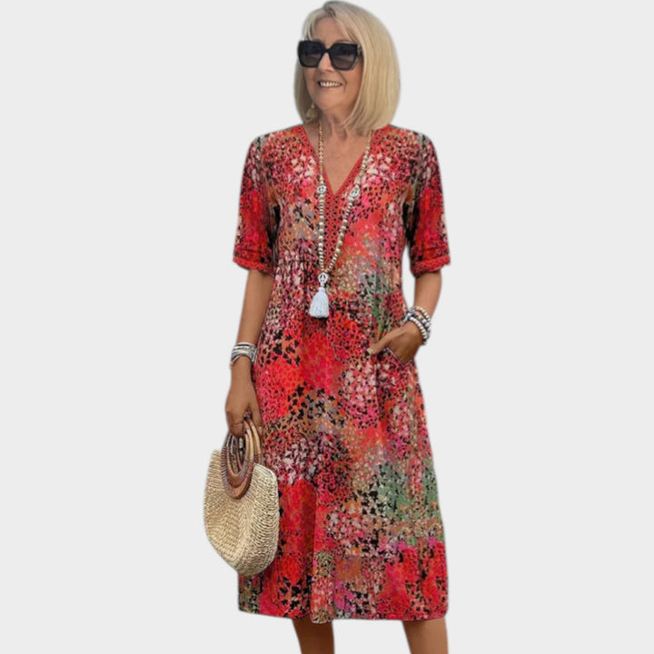 Boho Floral Midi Dress