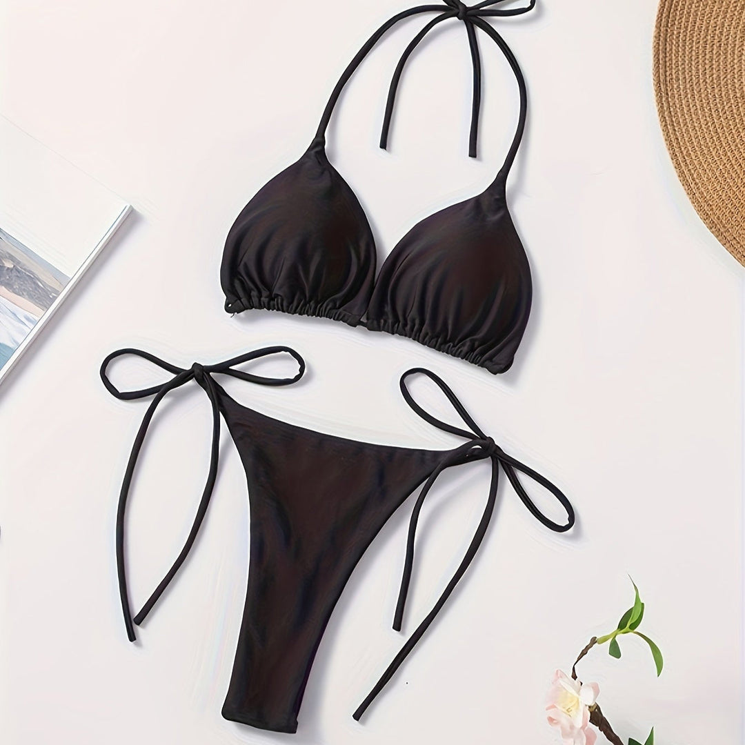 Halter Neck Bikini with V Brief