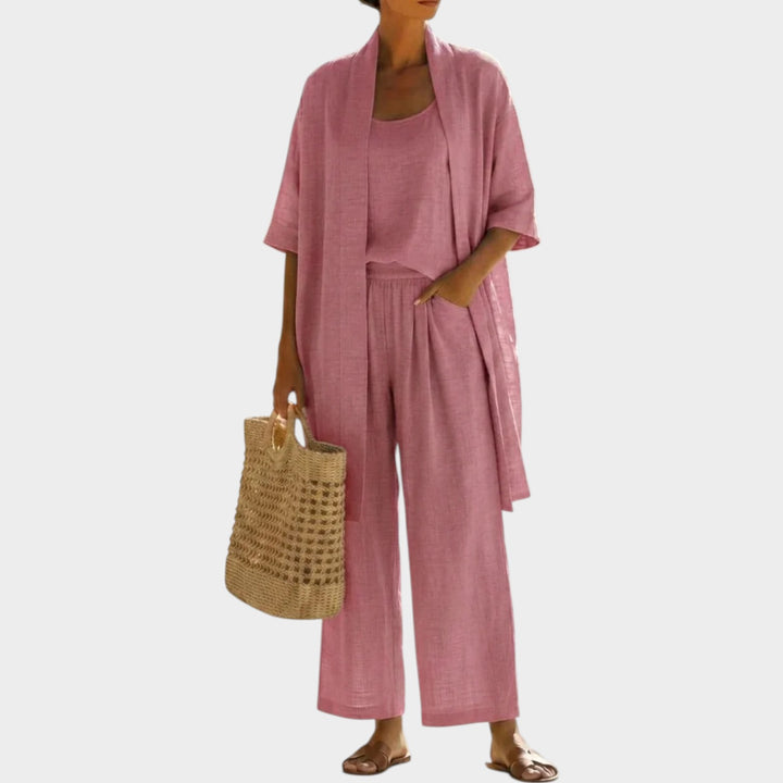 Relaxed Three-Piece Linen Ensemble