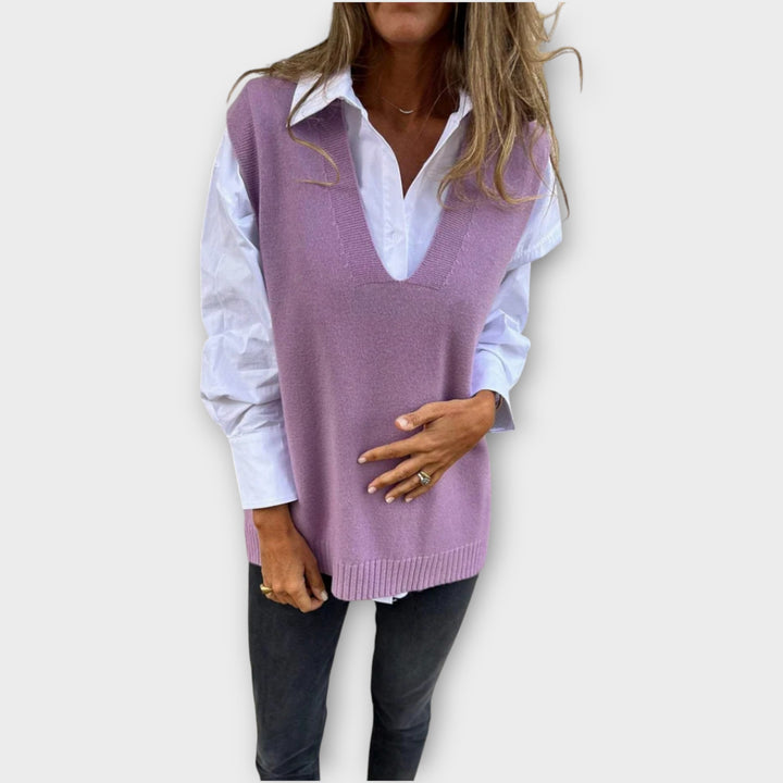 V-Neck Knit Vest