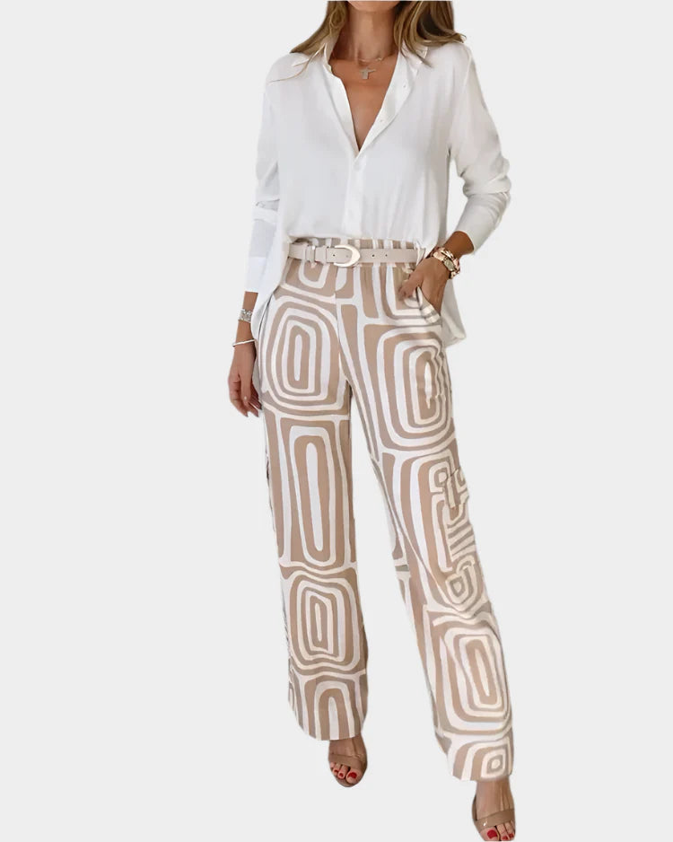 Wide-Leg Trouser & Blouse Set