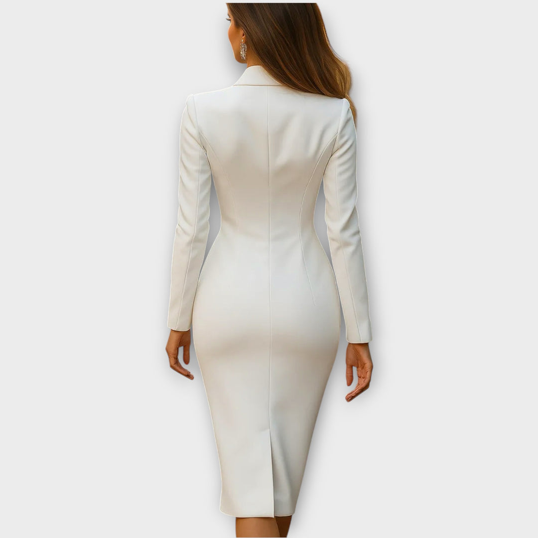 Tailored Elegance Blazer Midi Dress