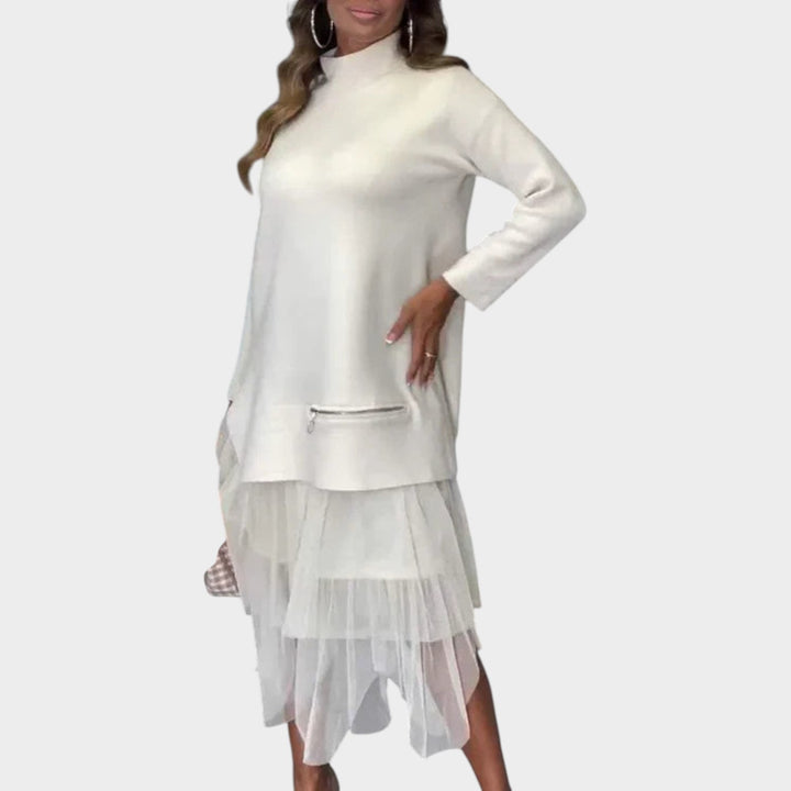 Layered Knit Top & Tulle Skirt Set