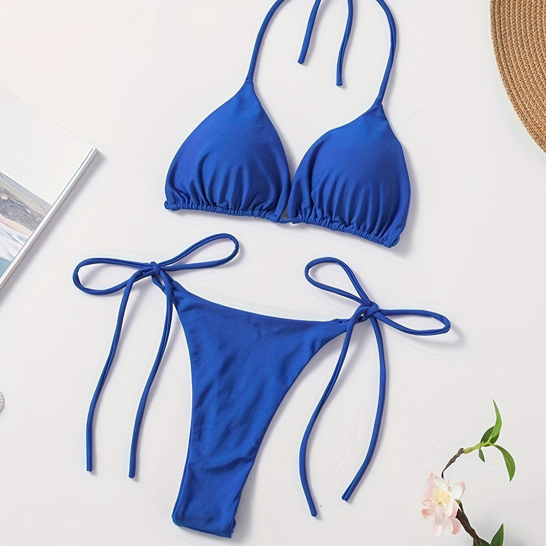Halter Neck Bikini with V Brief