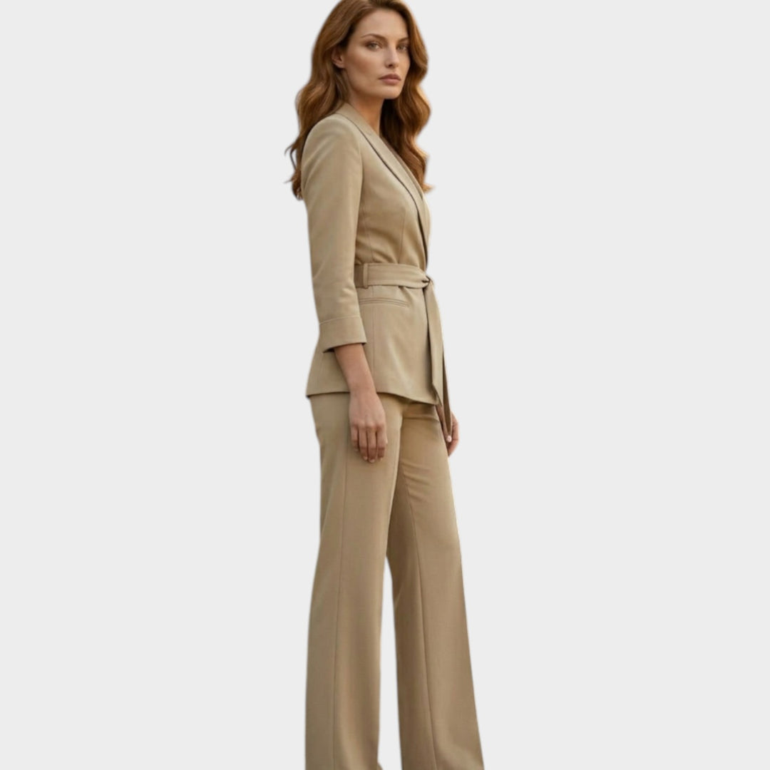 Tailored Belted Blazer Pants Set