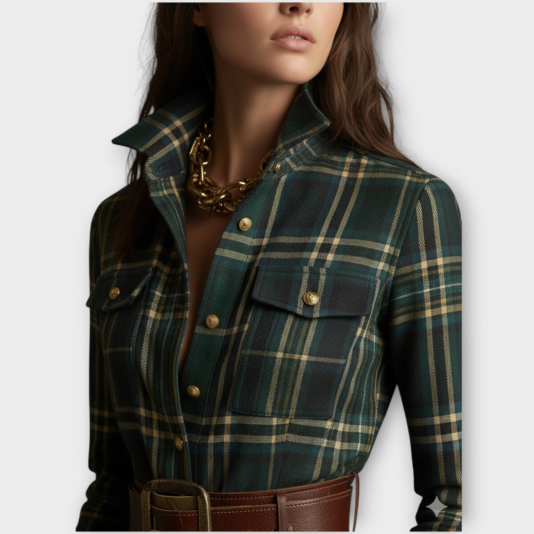 Retro Plaid Maxi Dress