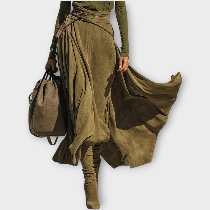 Luxe Olive Windflow Skirt Set