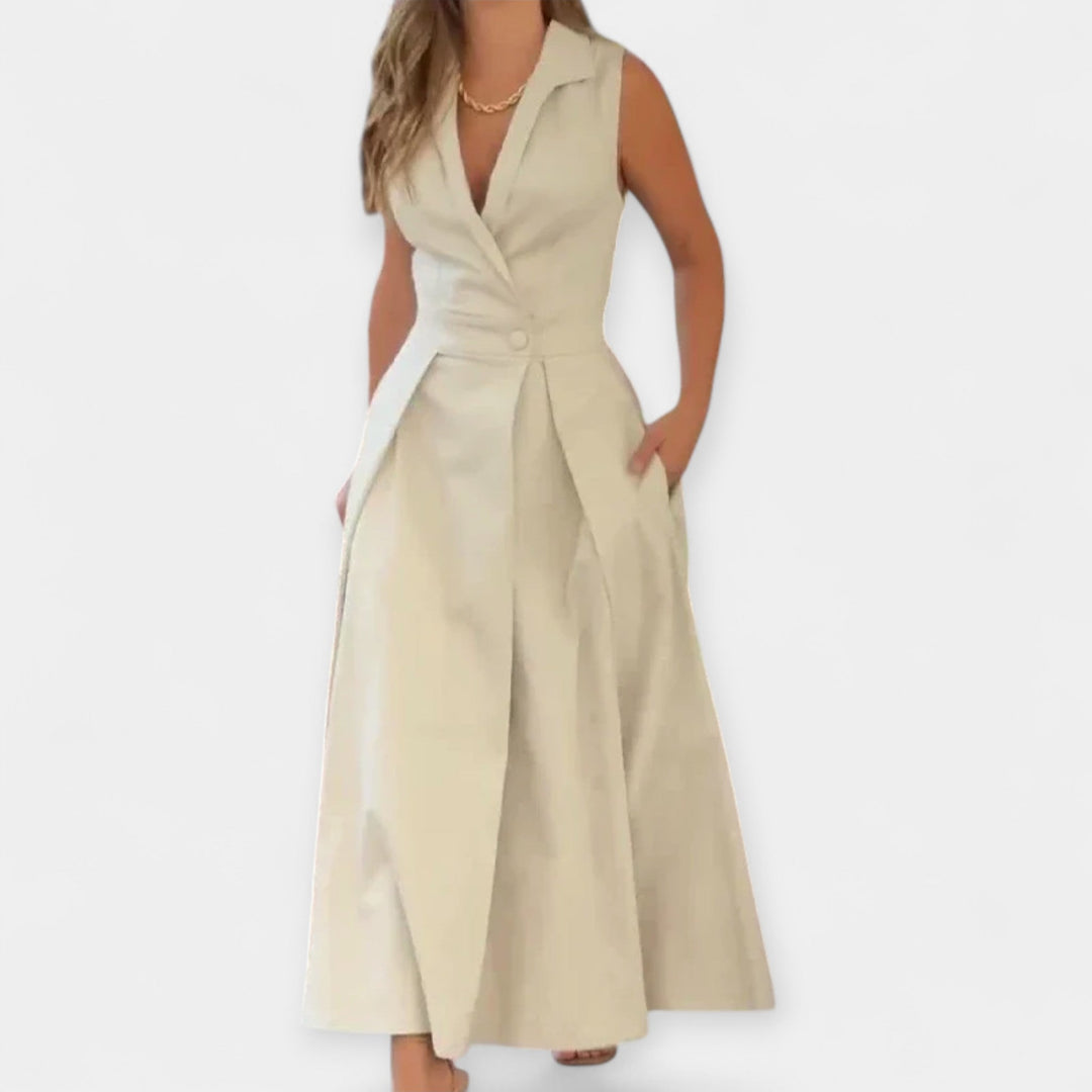 Midi Dress with Collar