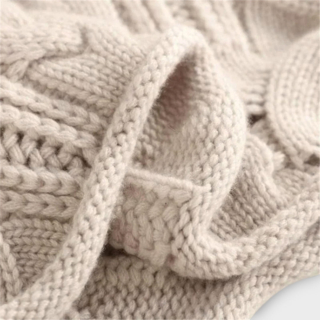 Ksenia  Cashmere Turtleneck with Braided Pattern