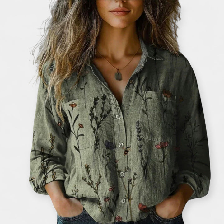 Vintage Printed Blouse