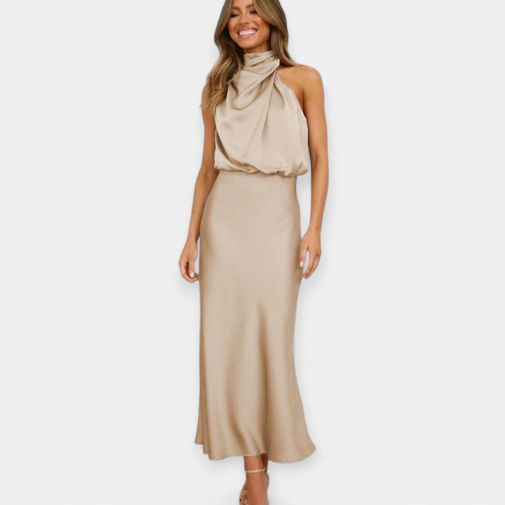 Maxi Dress with Off-Shoulder Design