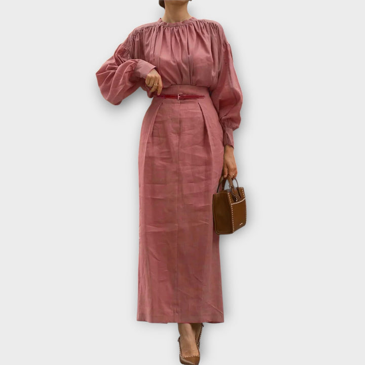 Ruched Elegance Two-Piece Set