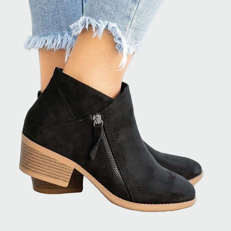 Premium Orthopedic Leather Heeled Boots for Winter