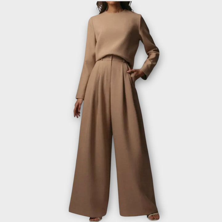 Elegant Wide-Leg Two-Piece Set