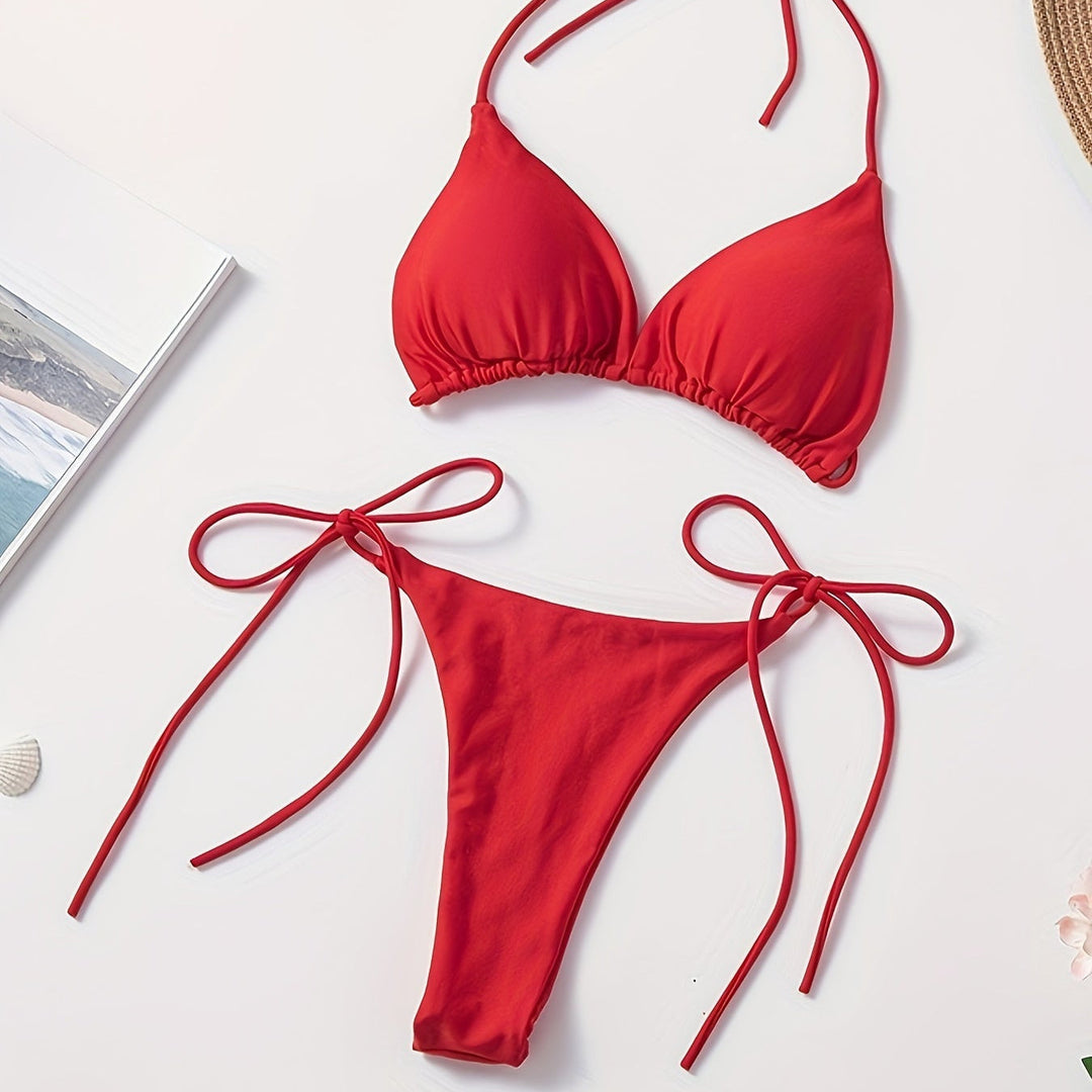 Halter Neck Bikini with V Brief
