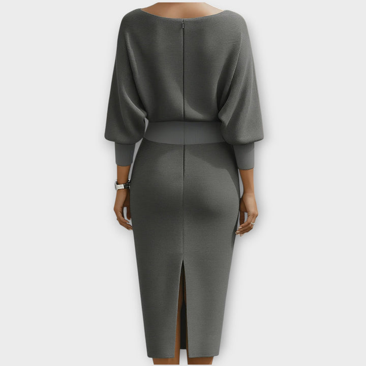 Elegant Draped Midi Dress