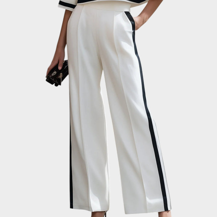 Modern Contrast Trim Two-Piece Set