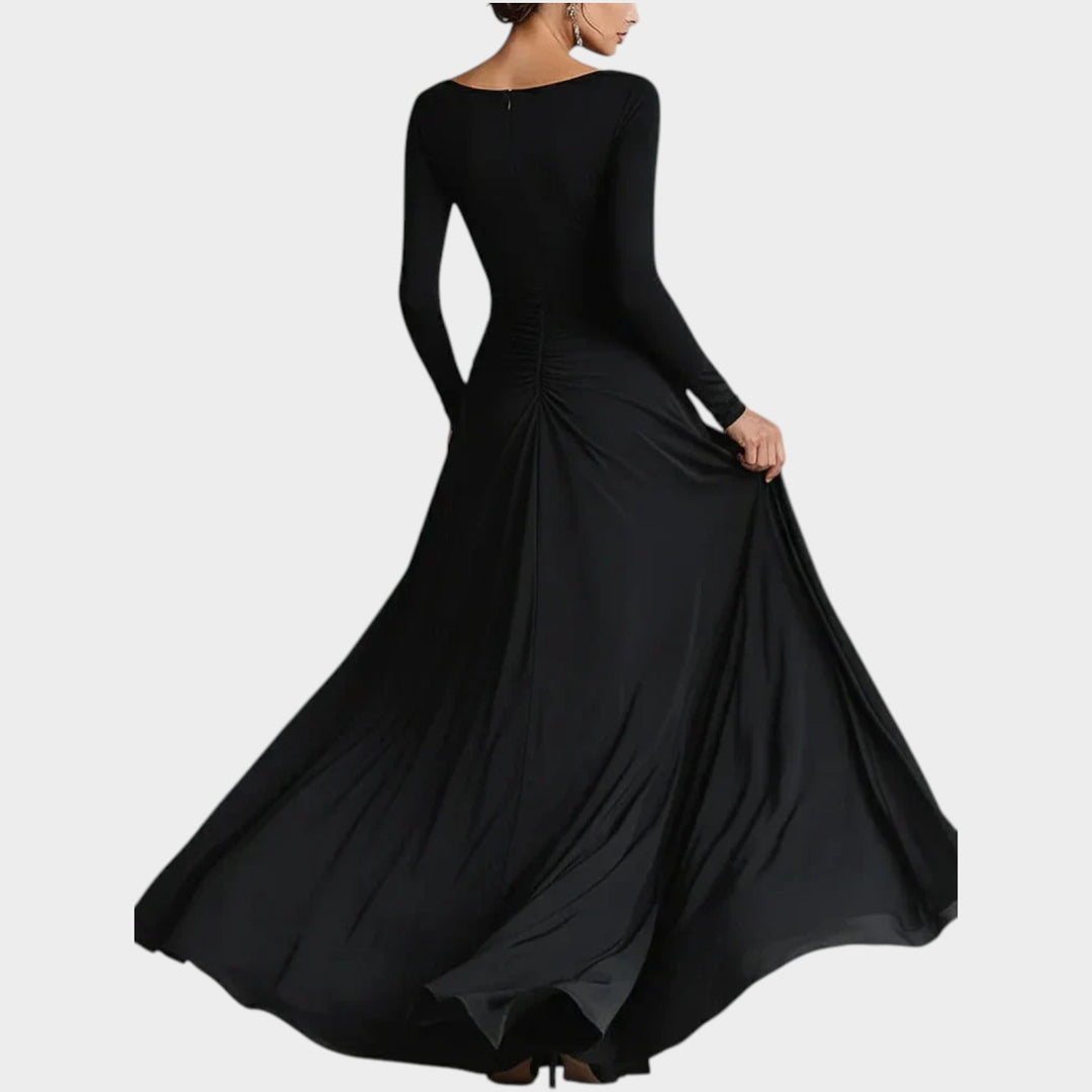 Elegant Long Sleeve Evening Maxi Dress
