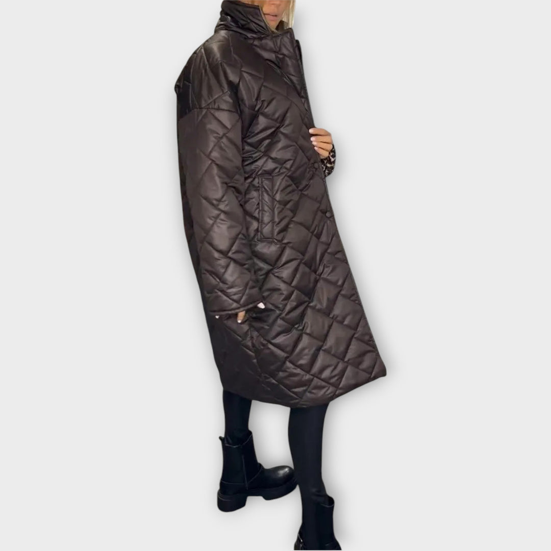 Reversible Padded Jacket with Leopard Lining