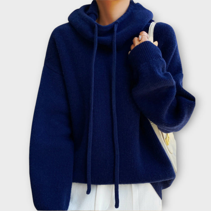 Cozy Relaxed Drawstring Turtleneck Sweater
