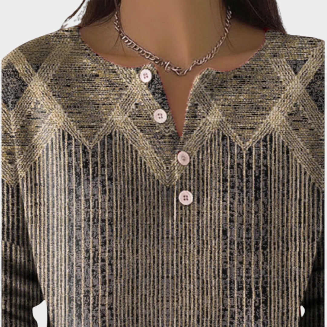 Vintage Pattern Knit Top
